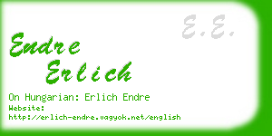 endre erlich business card